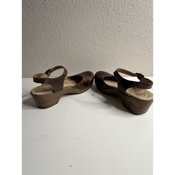 Dansko Sam Mary Jane Sandals Leather Closed Toe Brown Size 40 9.5 10 Clog - Picture 7 of 15